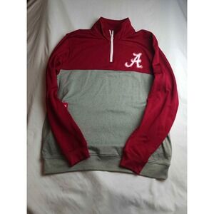 E5 Alabama Crimson Tide Quarter Zip Pullover Mens XL Red Gray Colorblock Jacket
